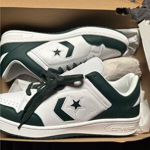 Converse White and Green Sneakers